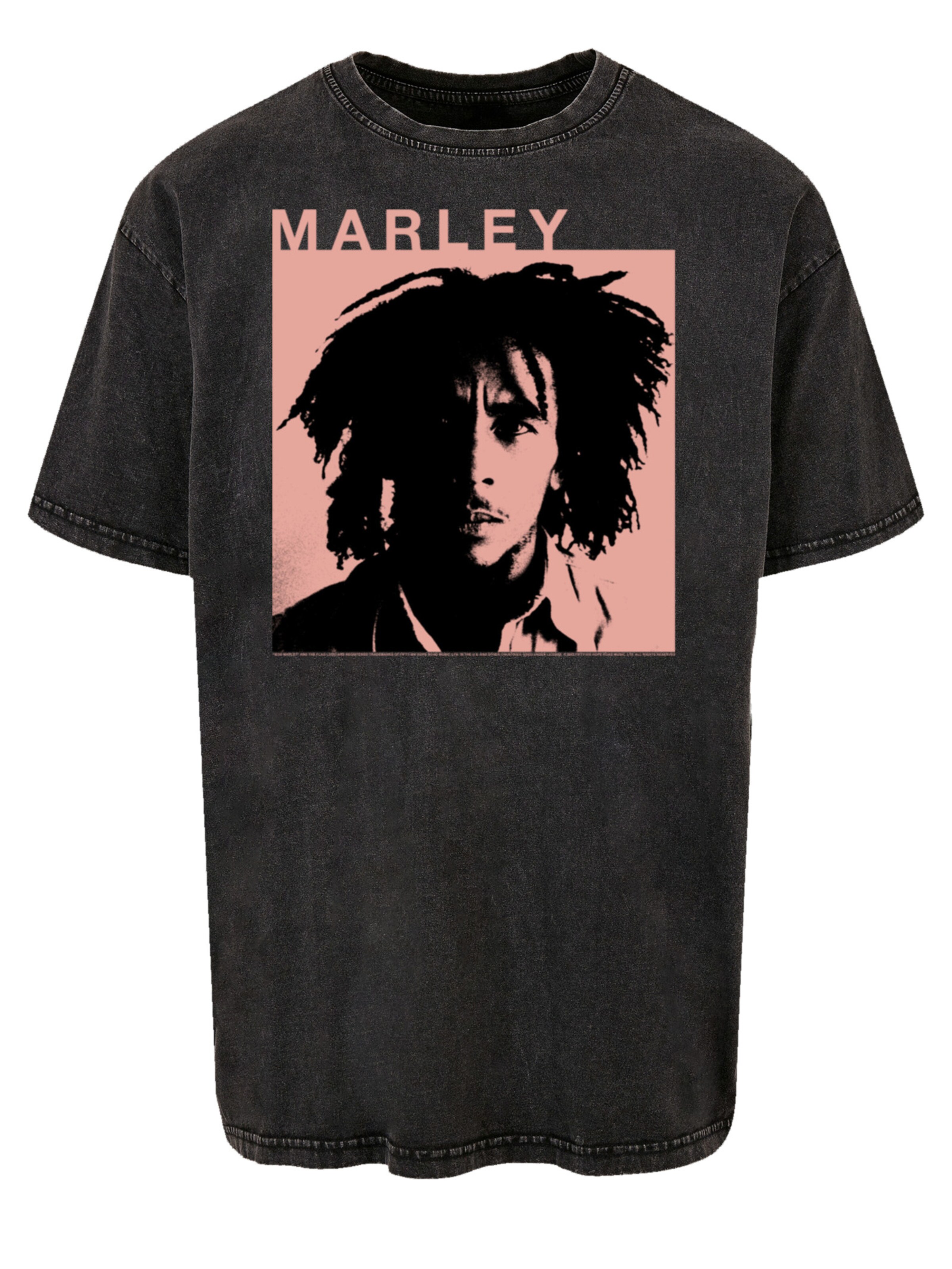 F4NT4STIC Shirt 'Bob Marley Reggae Music by Rock Off' in Black: front