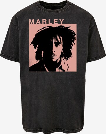 F4NT4STIC Shirt 'Bob Marley Reggae Music by Rock Off' in Zwart: voorkant