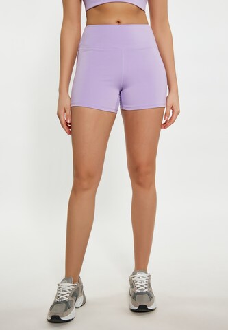 faina Athlsr Skinny Shorts in Lila: Vorderseite