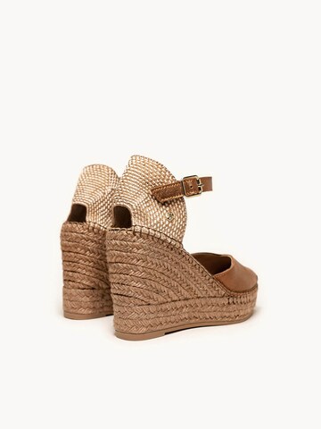 Alhamas Slingpumps 'Alpargata Cuña 10 cm Ante' in Grijs