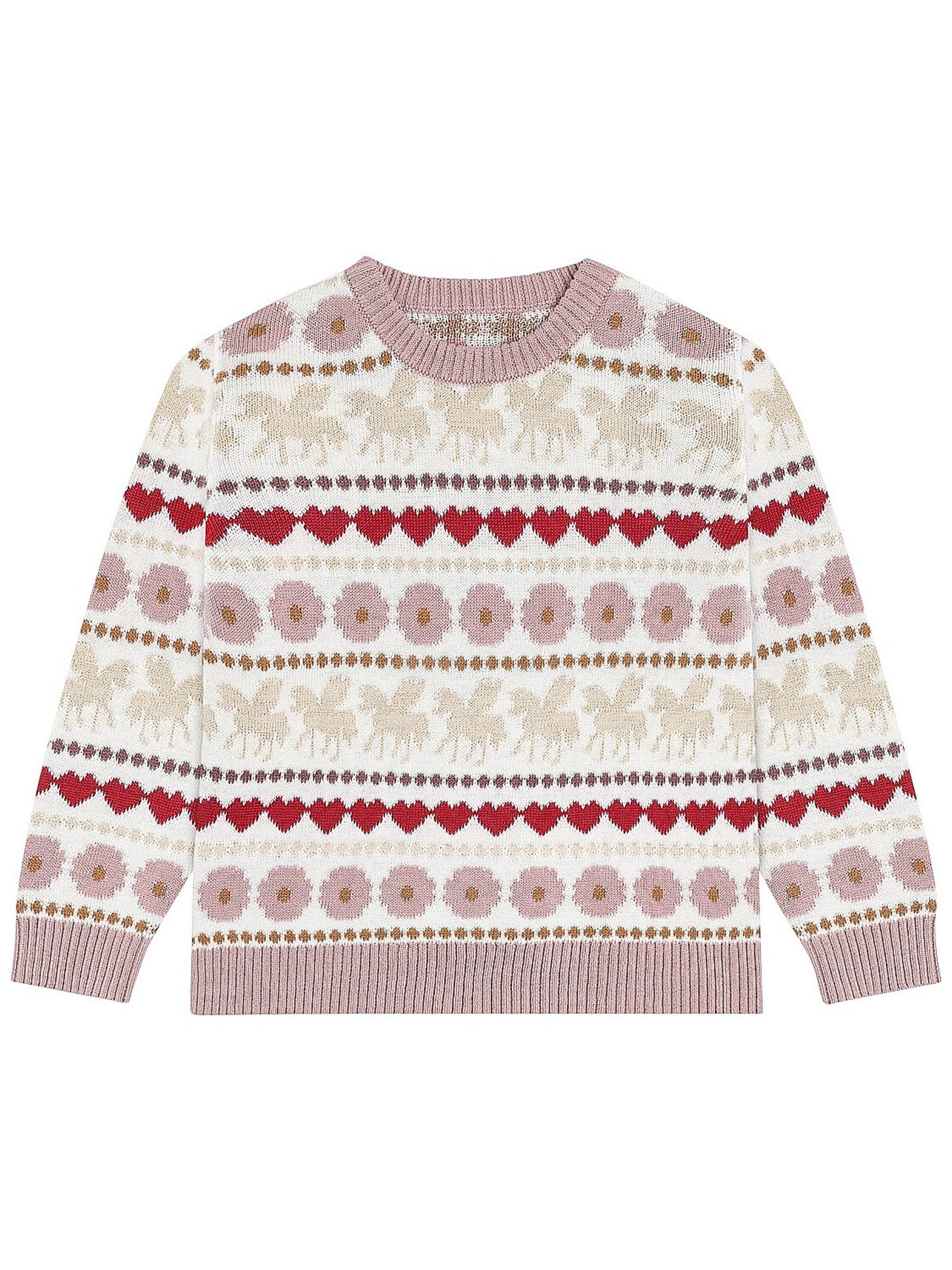 Hust & Claire Pullover 'Hust & Claire HCPippa Unicorn – Mädchen Strickpullover'‌ in Beige: Vorderseite