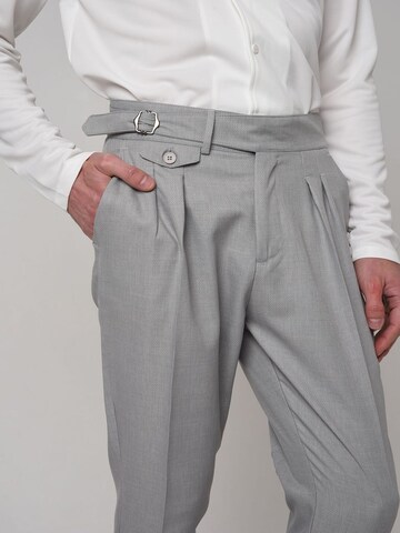 Antioch Tapered Pleat-front trousers in Grey