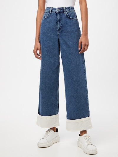 NU-IN Jeans in blue denim / weiß, Modelansicht