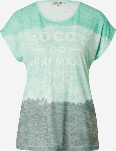 Soccx Μπλουζάκι σε σμαραγδί / γαλαζοπράσινο / πράσινο παστέλ, Άποψη προϊόντος