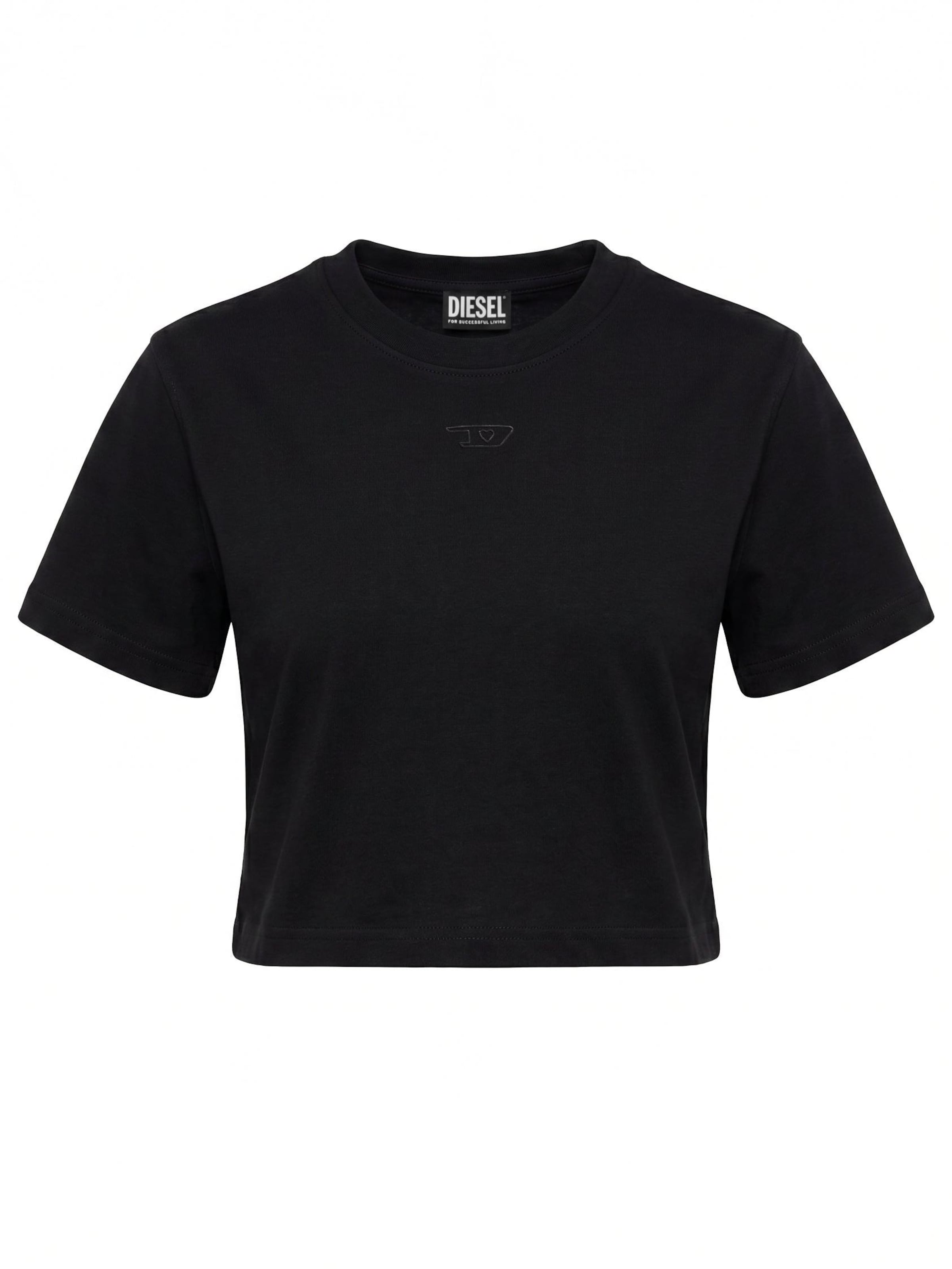 DIESEL Shirt 'T-REG-CR-1 CROPPED' in Black: front