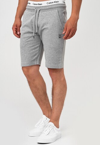 Regular Pantalon 'Eckerd' INDICODE JEANS en gris : devant