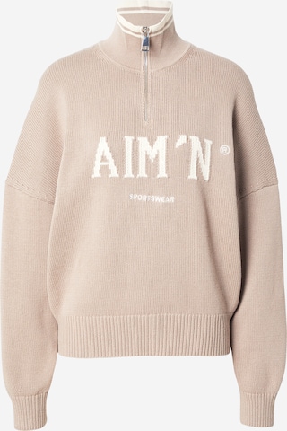 Sweat de sport Aim'n en beige : devant