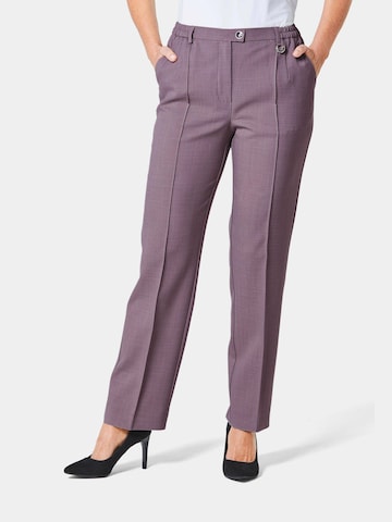 Regular Pantalon à plis 'Carla' Goldner en rose : devant