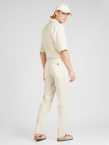 Bruun & Stengade Regular Trousers with creases 'Pollino' in Beige