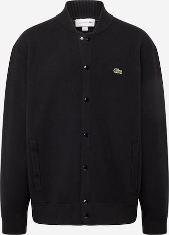 LACOSTE Gebreid vest in Zwart: voorkant