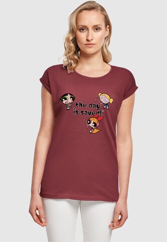 ABSOLUTE CULT Shirt 'The Powerpuff Girls - The Day Is Saved' in Rood: voorkant