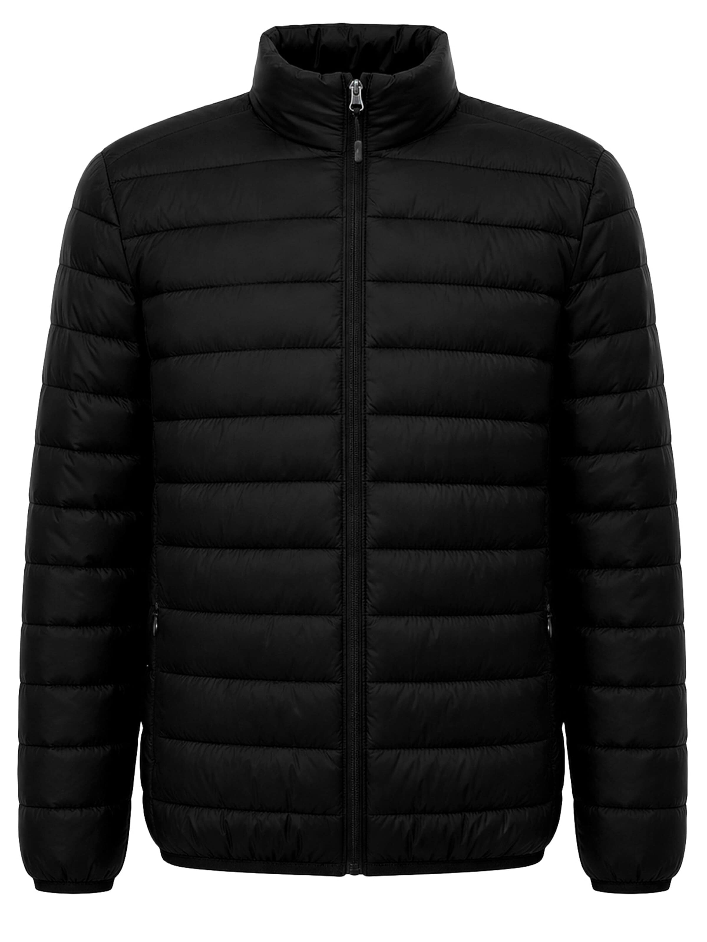 ALLTHEMEN Winter Jacket 'Stichwerk' in Black: front