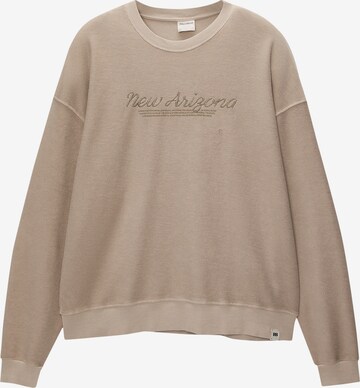 Pull&Bear Sweatshirt i beige: framsida