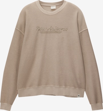 Sweat-shirt Pull&Bear en beige : devant