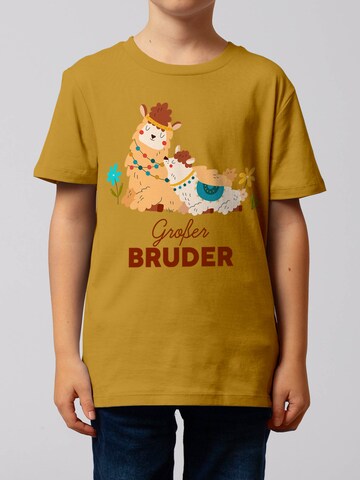 watabout.kids Shirt 'Lama Großer Bruder' in Geel