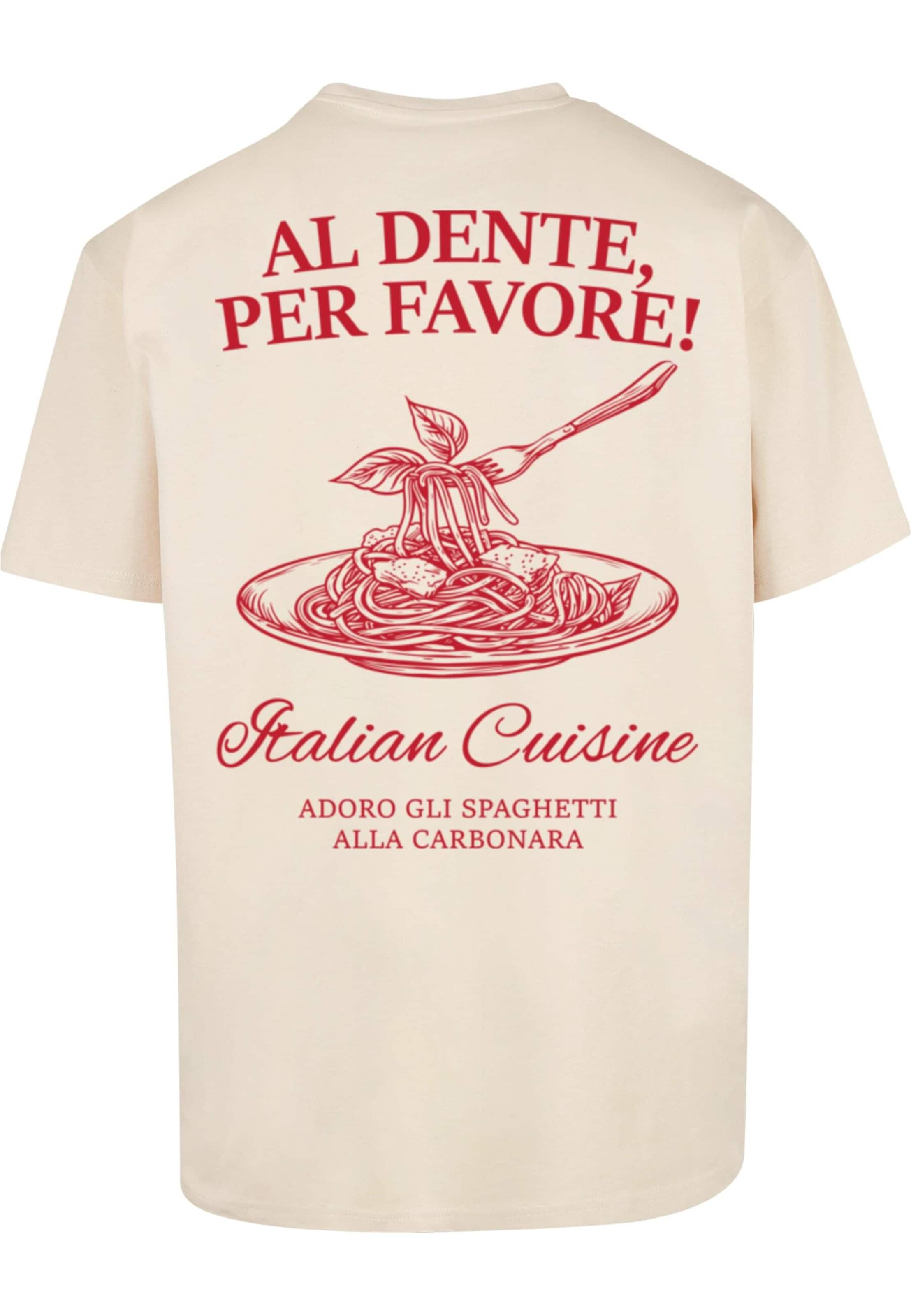 Merchcode Shirt 'Al Dente Per Favore' in Beige