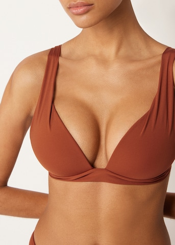 CALZEDONIA Triangle Bikini Top 'Premium Fit' in Brown