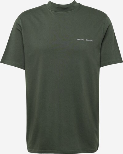 Samsøe Samsøe T-Shirt 'Norsbro' in grau / dunkelgrün, Produktansicht