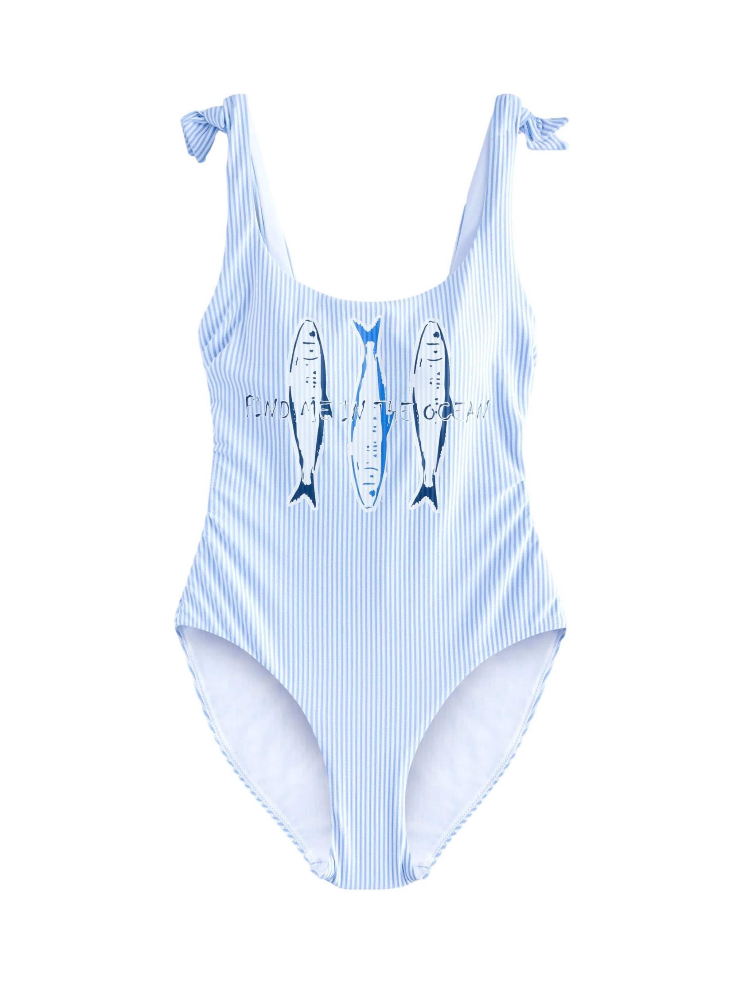 Next Bralette Swimsuit in Blue: front