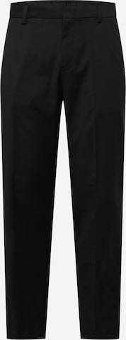 BURTON MENSWEAR LONDON Regular Trousers with creases in Black: front