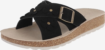 Ital-Design Mules in Black: front