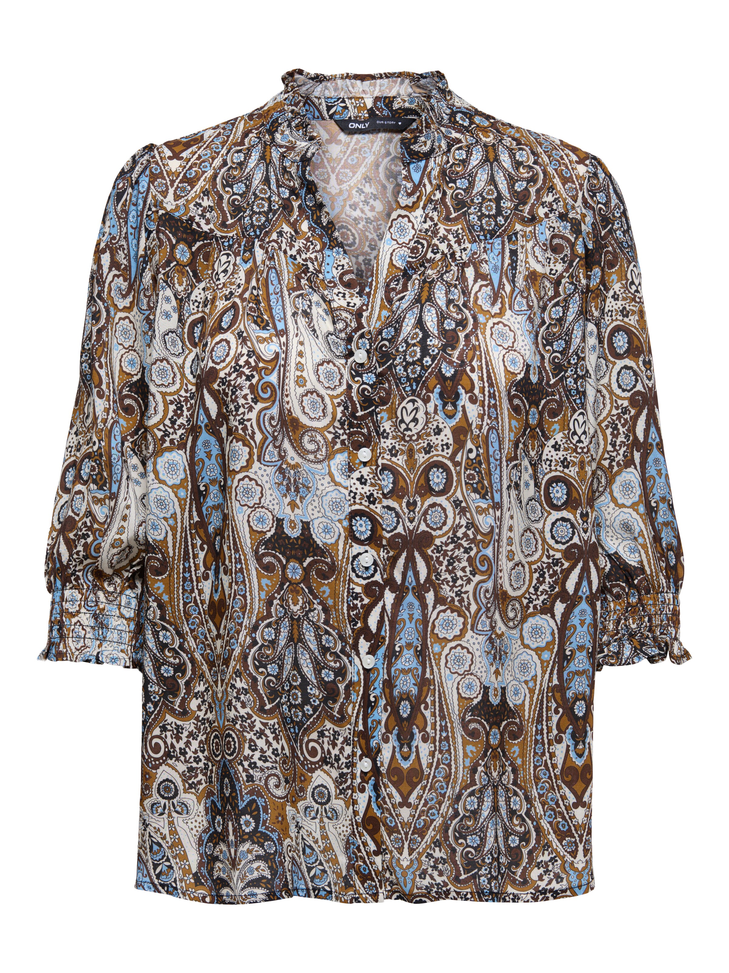 ONLY Carmakoma - Blusa 'CARRAYA' en marrón: frente