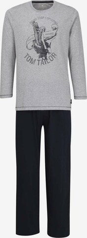 Pyjama long TOM TAILOR en gris : devant