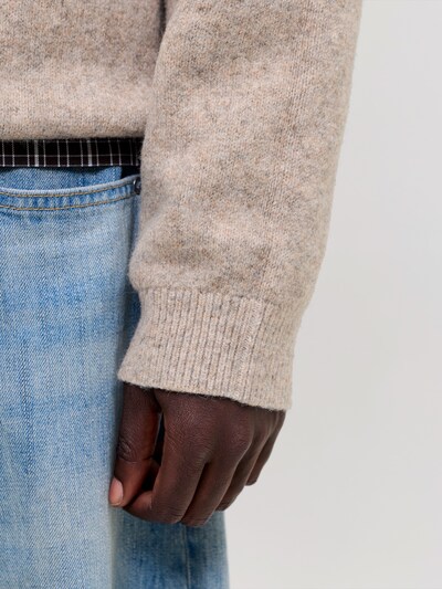 JACK & JONES Pull-over 'JCOLEGACY' en S en beige chiné / blanc, Vue avec produit