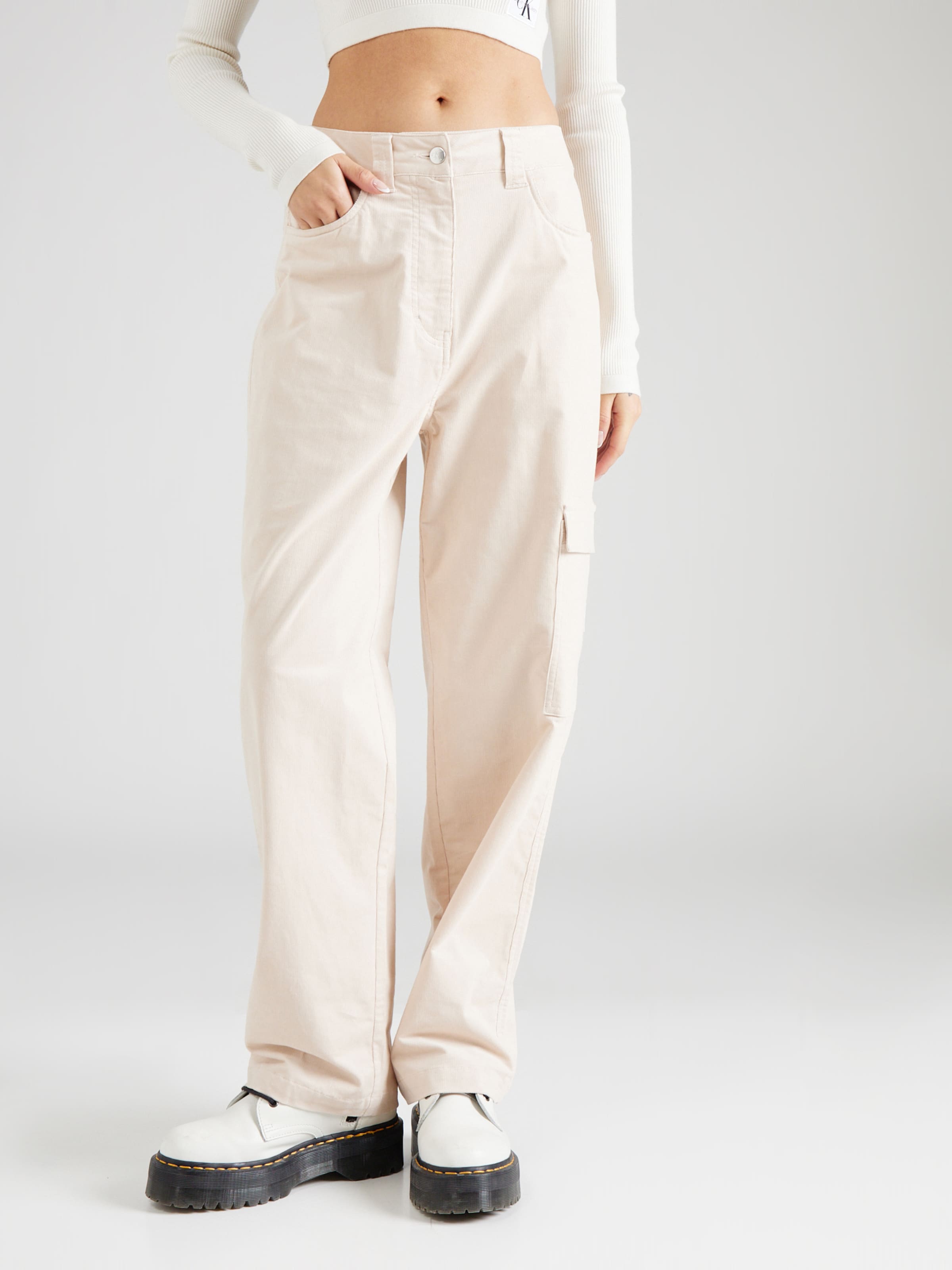 Calvin klein cream pants best sale