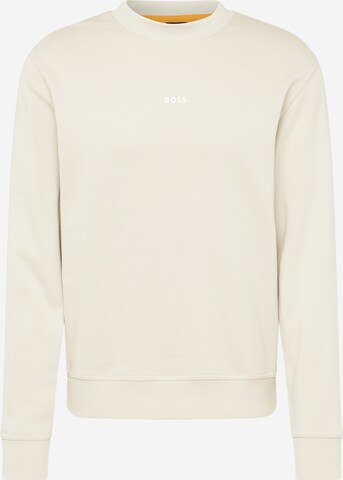 Sweat-shirt BOSS en beige : devant