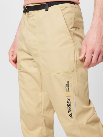 ADIDAS TERREX Slim fit Outdoor Pants 'National Geographic ' in Beige