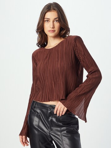 SOMETHINGNEW Blouse 'Victoria' in Bruin: voorkant