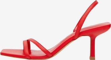 MANGO Páskové sandály – červená: přední strana