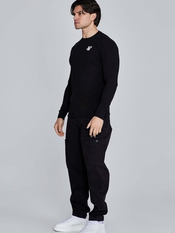 SikSilk Shirt 'Essentials Long Sleeve T-Shirt'‌‌‌ in Schwarz