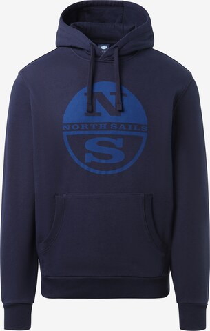 North Sails Kapuzensweatshirt Hoodie mit Maxi-Logo in Blau: predná strana