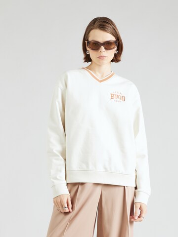 HUGO Sweatshirt 'Disunny' in Weiß: Vorderseite