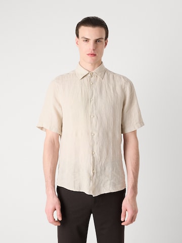 BOSS Regular fit Overhemd 'Rash_2' in Beige: voorkant