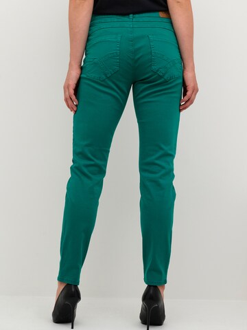 Cream Slim fit Pants 'Ann' in Green