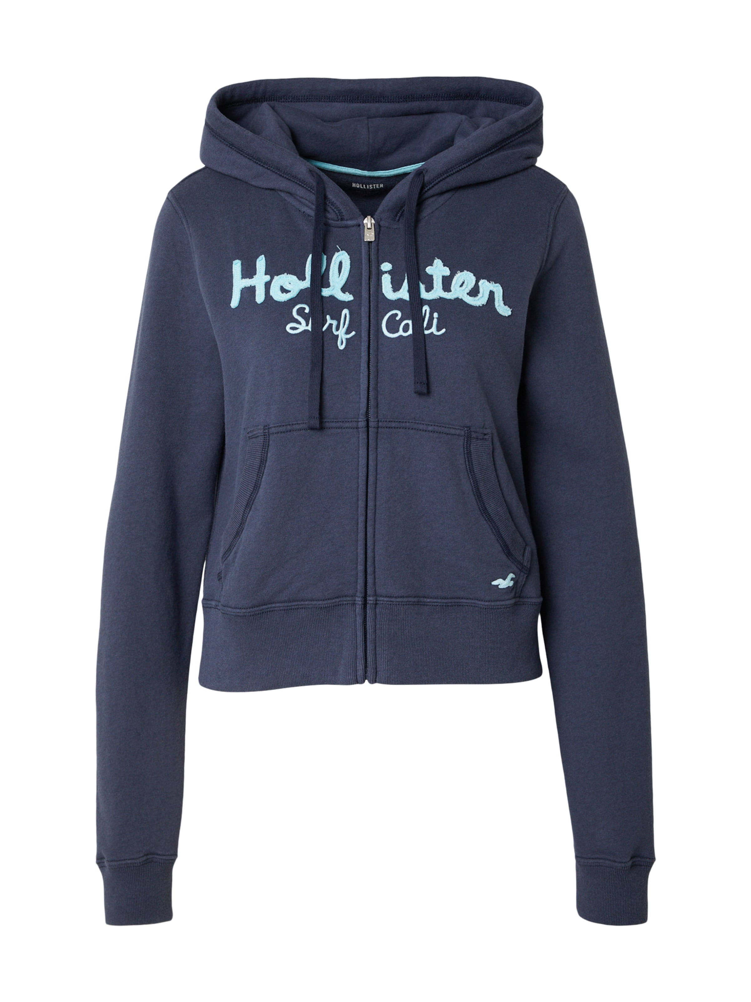 HOLLISTER Tepláková bunda 'HERITAGE', veľkosť XS - námornícka modrá / svetlomodrá, Produkt