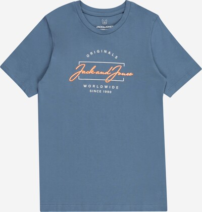 Tricou 'Elden' Jack & Jones Junior pe albastru porumbel / portocaliu / alb, Vizualizare produs