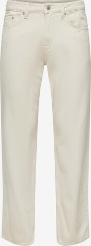 Only & Sons Loosefit Jeans 'Edge' i beige: framsida