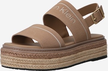 Sandales Calvin Klein en beige : devant