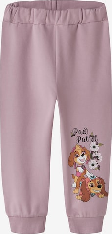 NAME IT Tapered Trousers 'Paw Patrol' in Purple: front