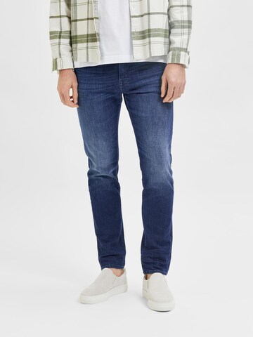 SELECTED HOMME Slimfit Jeans 'Leon' in Blauw: voorkant