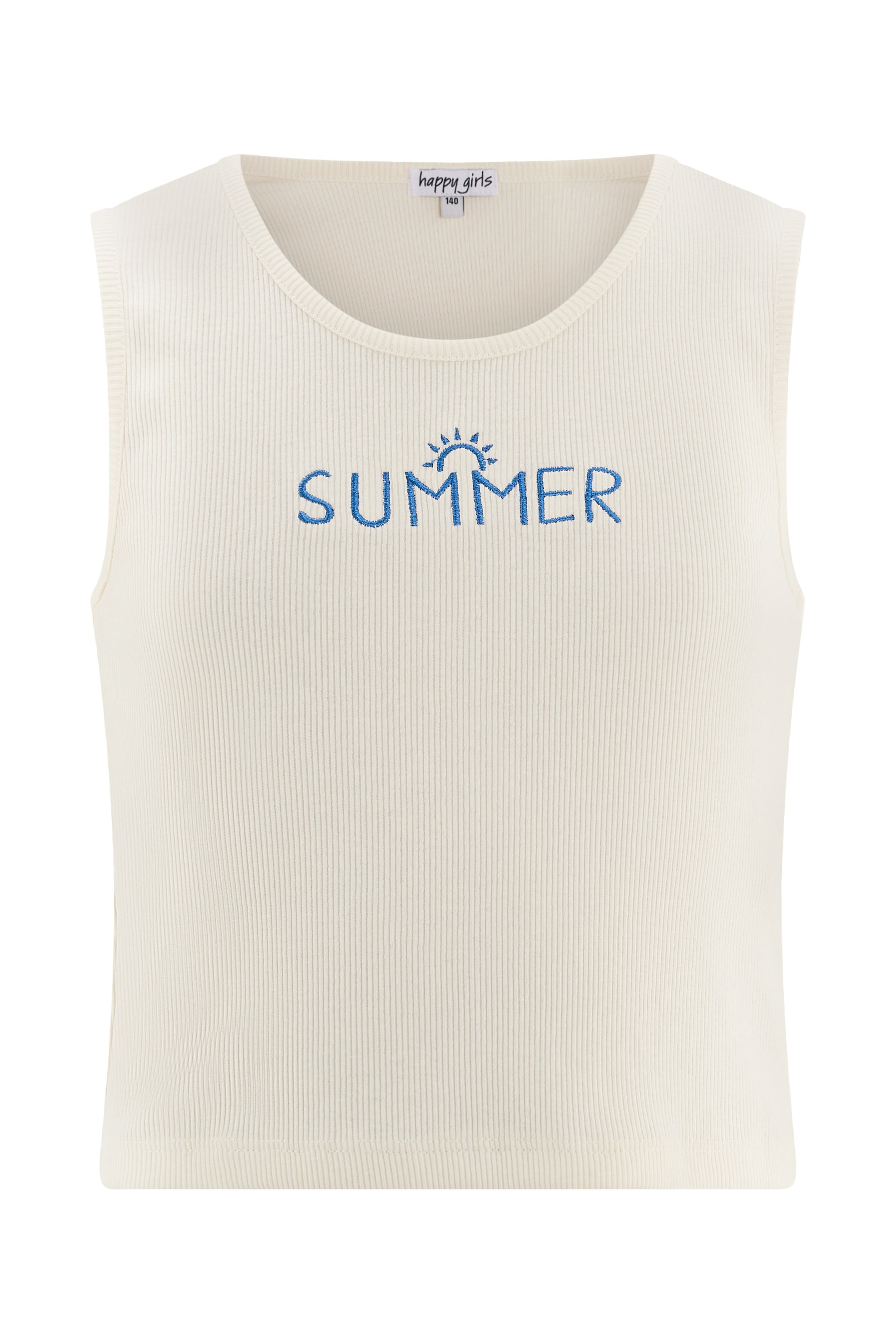 happy girls Top | bela barva: sprednja stran