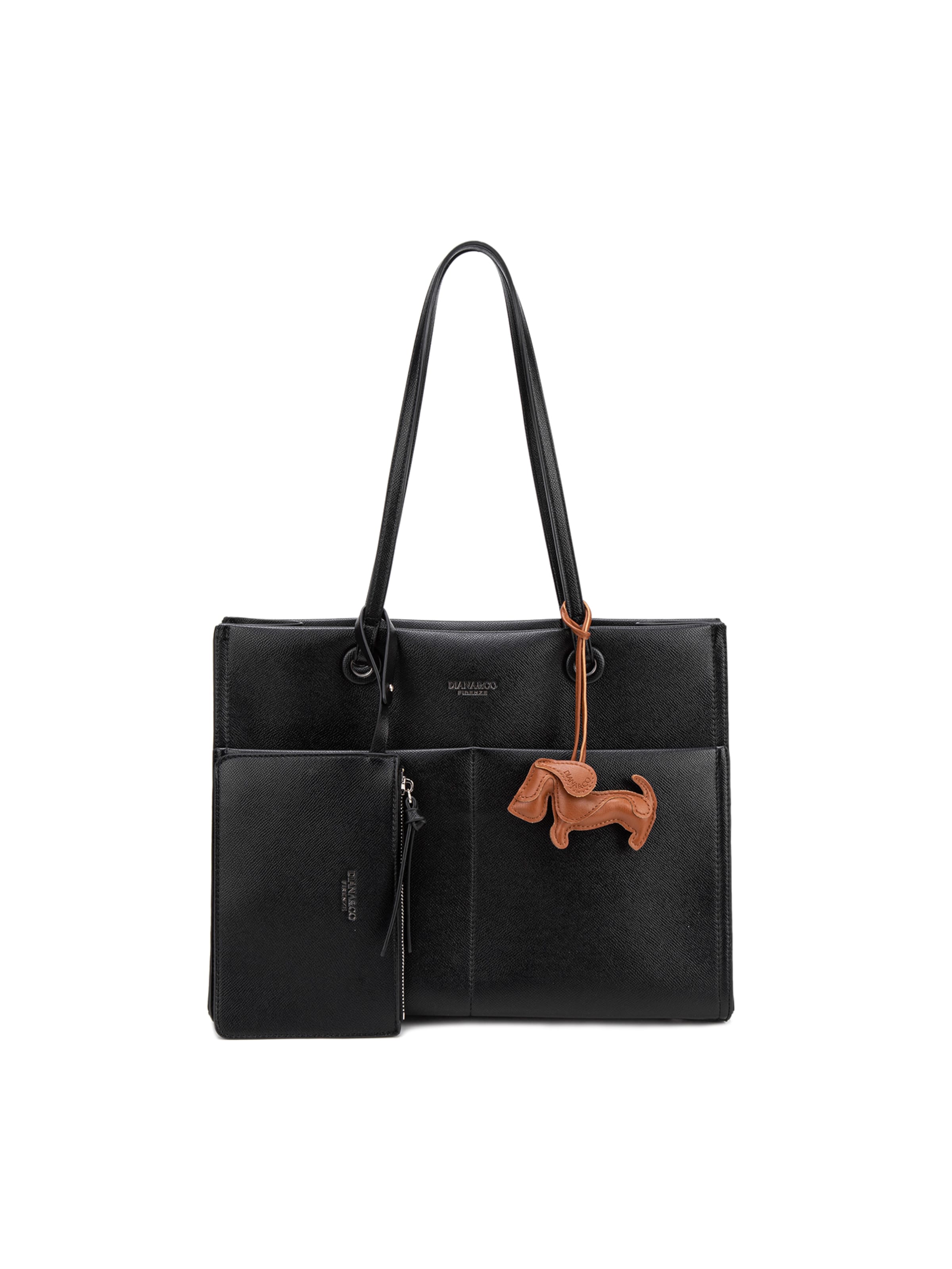 Shopper 'Borsa Shopper Donna Elora Lux - Pelle Vegana PU, Chiusura Magnetica' di Diana&Co. in nero: frontale