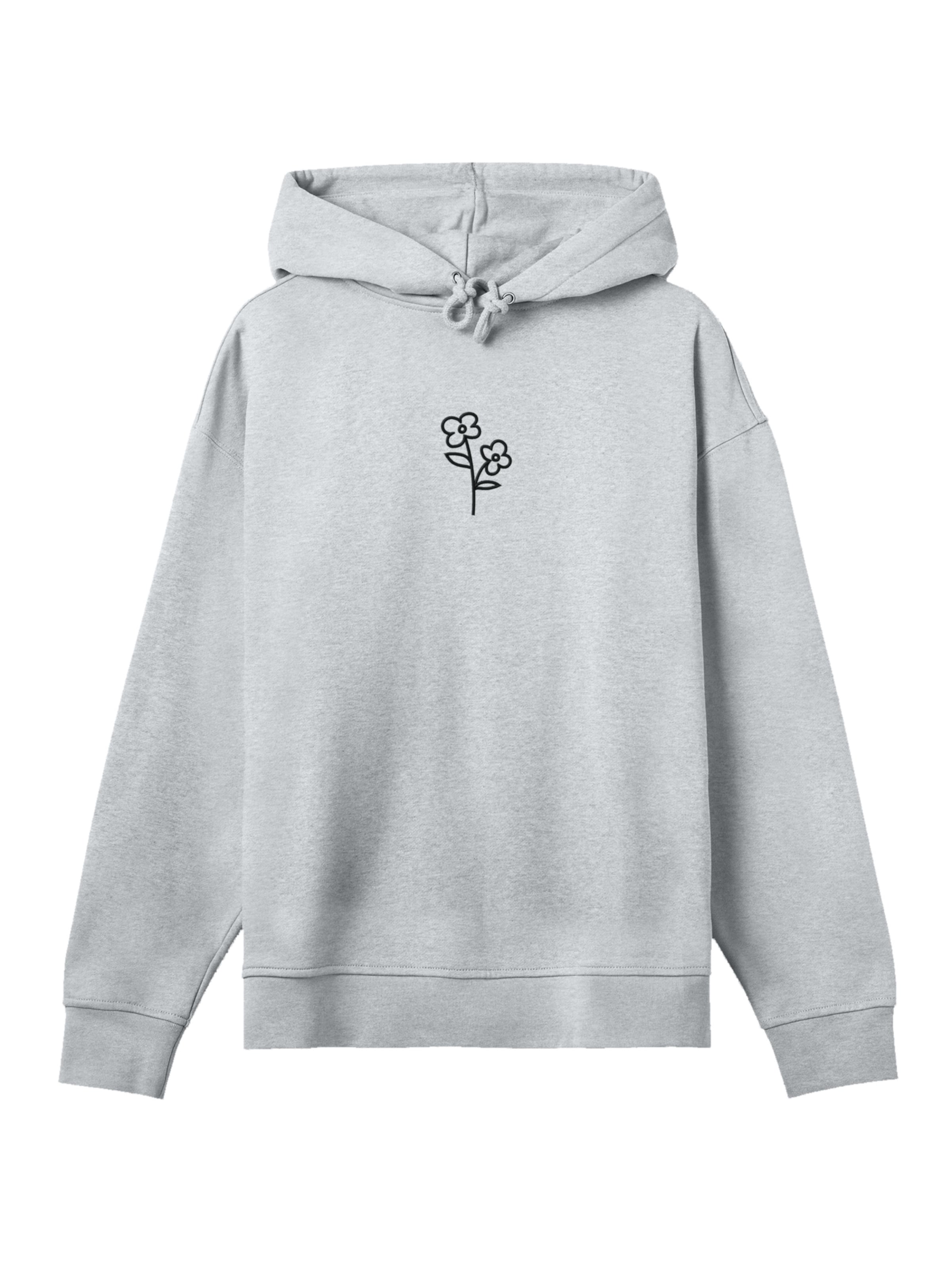 F4NT4STIC Sweatshirt 'Handdrawn Flower Pink' in Grey: front