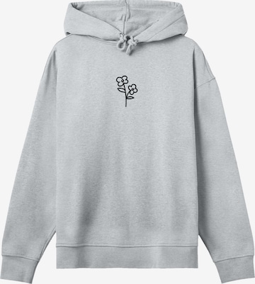 F4NT4STIC Sweatshirt 'Handdrawn Flower Pink' in Grijs: voorkant