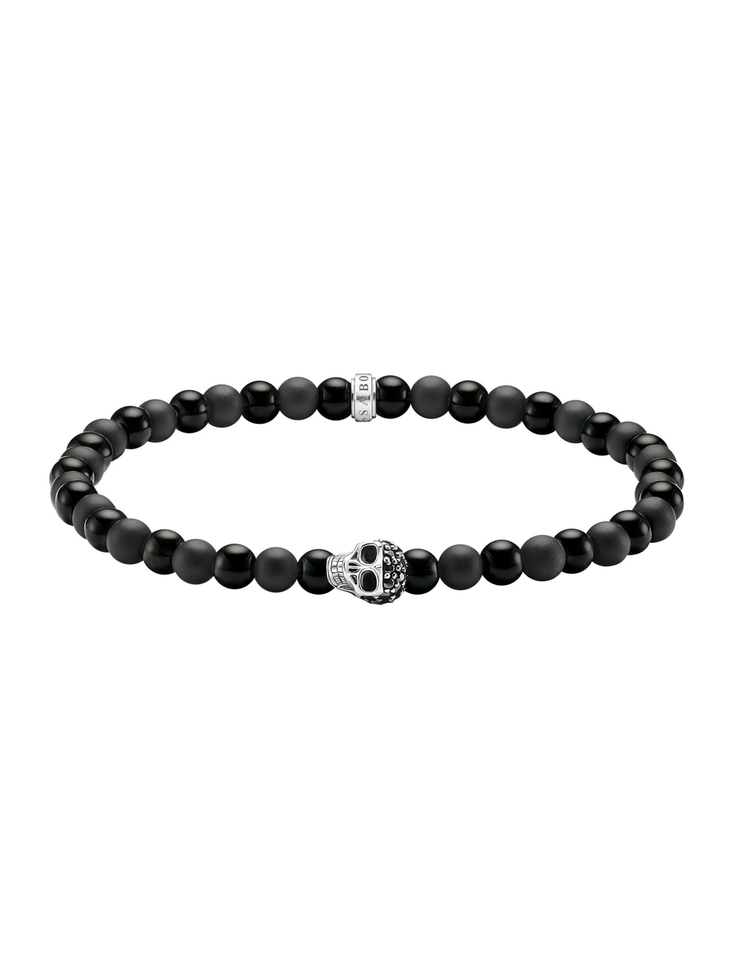 Thomas Sabo Bracelet 'Skull' in Black: front