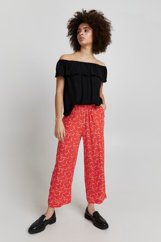 ICHI Wide leg Broek 'IHMARRAKECH' in Rood